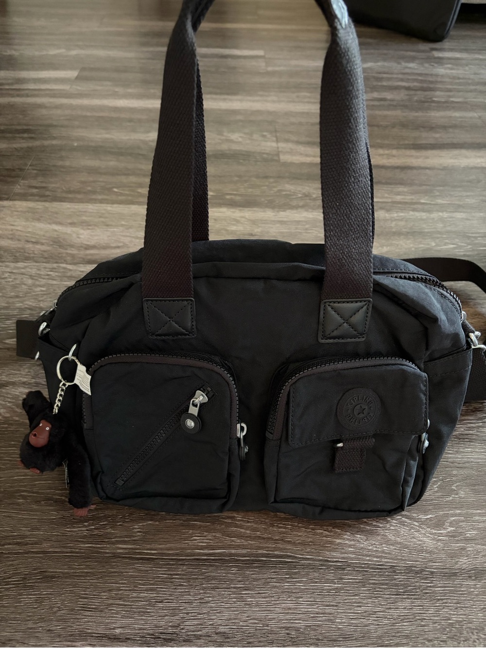 Kipling Black Nylon Crossbody Messenger Bag